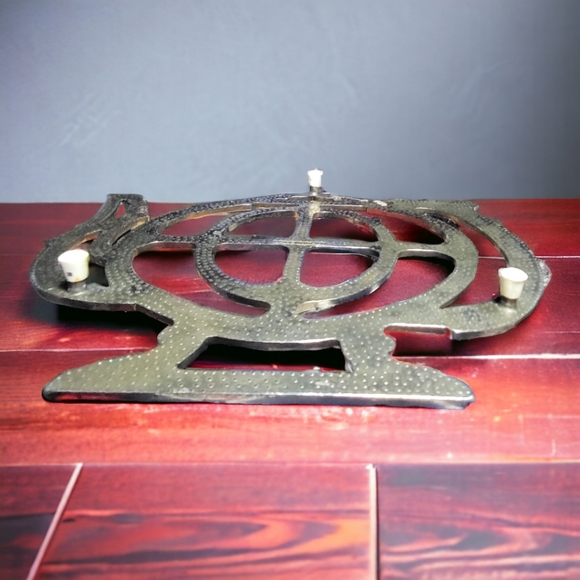 Teapot design trivet,silver electroplated zinc vintage trivet - Picture 4 of 6